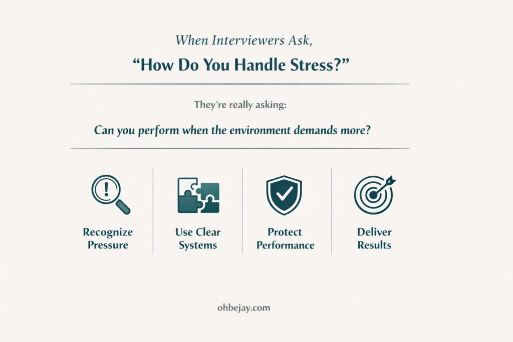 how do you handle stress interview question answer infographic
